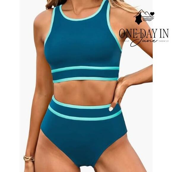Blooming Jelly Strappy  Back Crop Bikini Swimsuit Size S - Picture 1 of 6